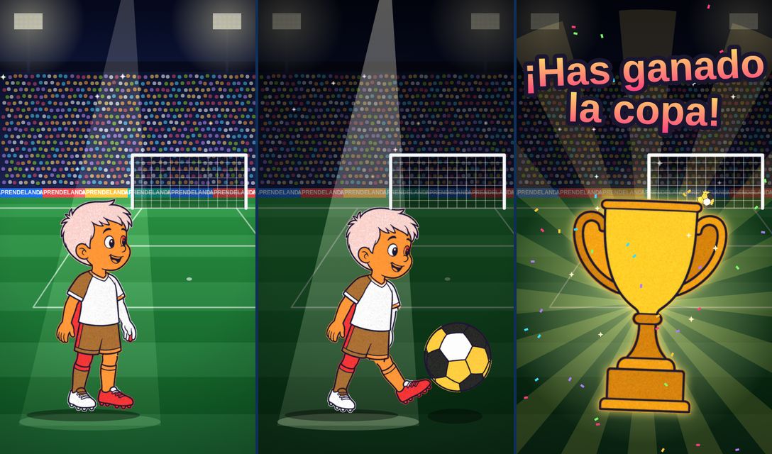 Escenas del gol: el jugador se prepara, patea y gana la copa